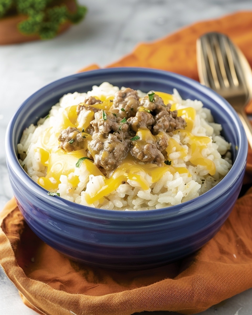 Cheesy Ground Beef and Rice Casserole