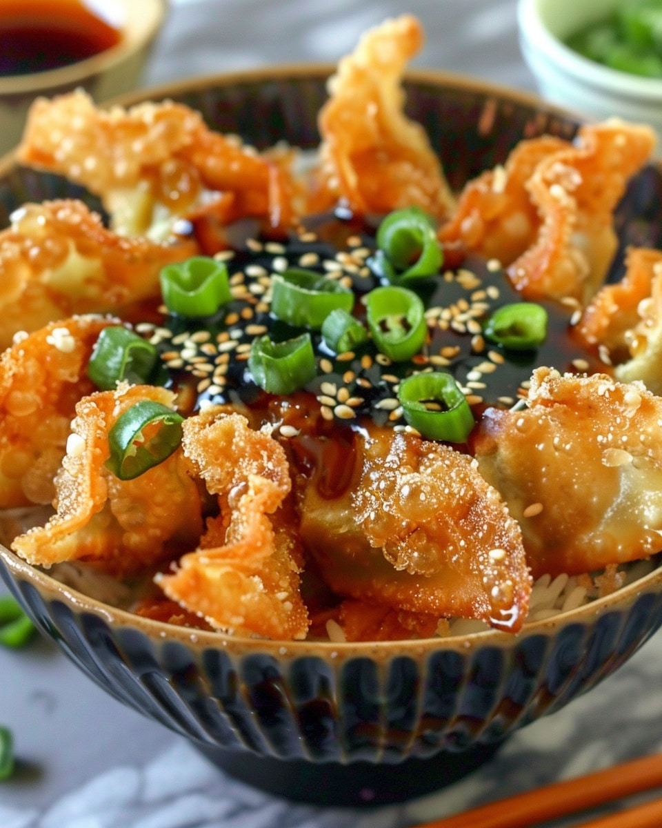 Chile Relleno Wontons with Jalapeño Soy Sauce