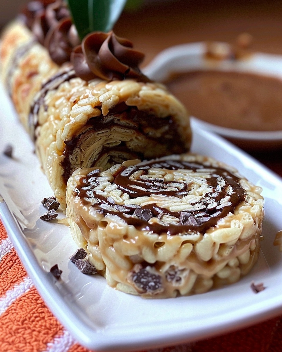Chocolate Peanut Butter Rice Krispies Roll