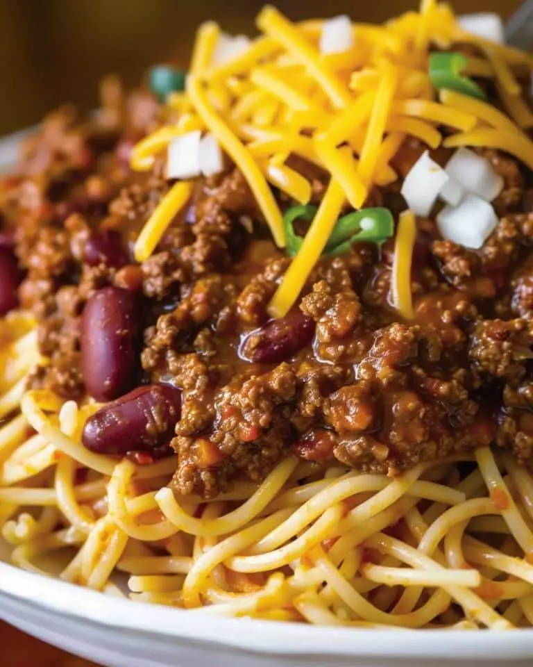 Cincinnati Chili Over Spaghetti
