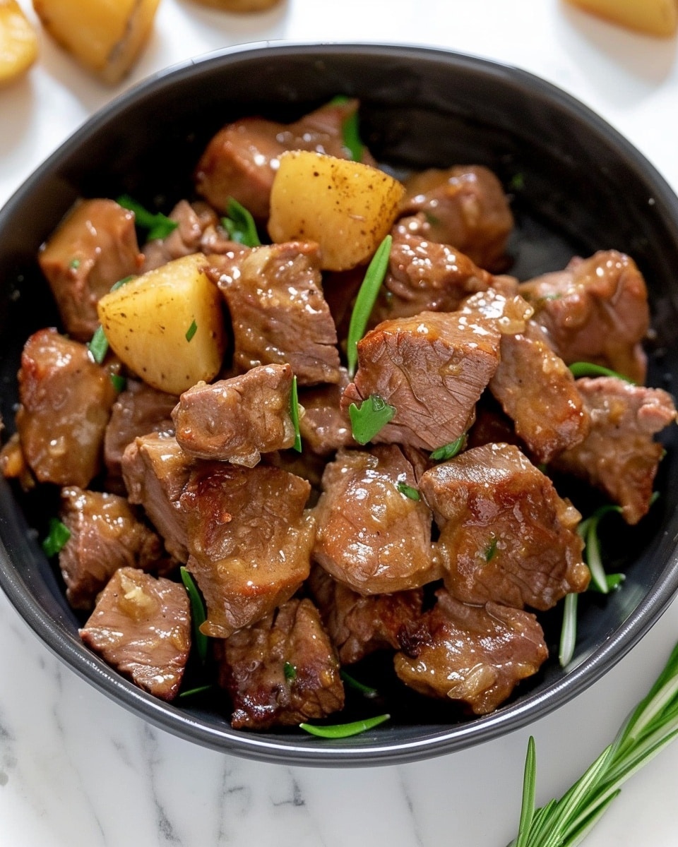 Garlic Butter Steak Bites and Potatoes