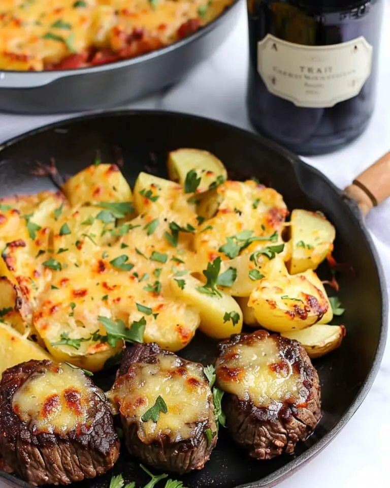 Garlic Butter Steak Bites and Potatoes