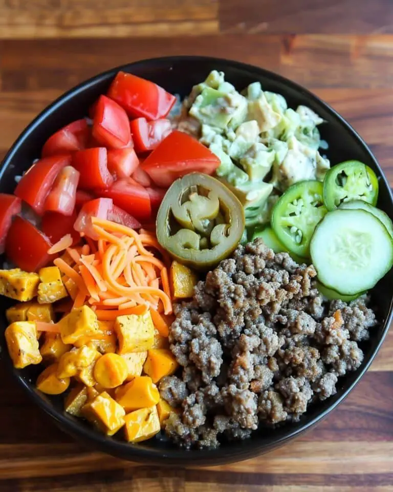High-Protein Cheeseburger Bowls Recipe – Low-Carb Meal Prep with Ground Beef & Burger Sauce