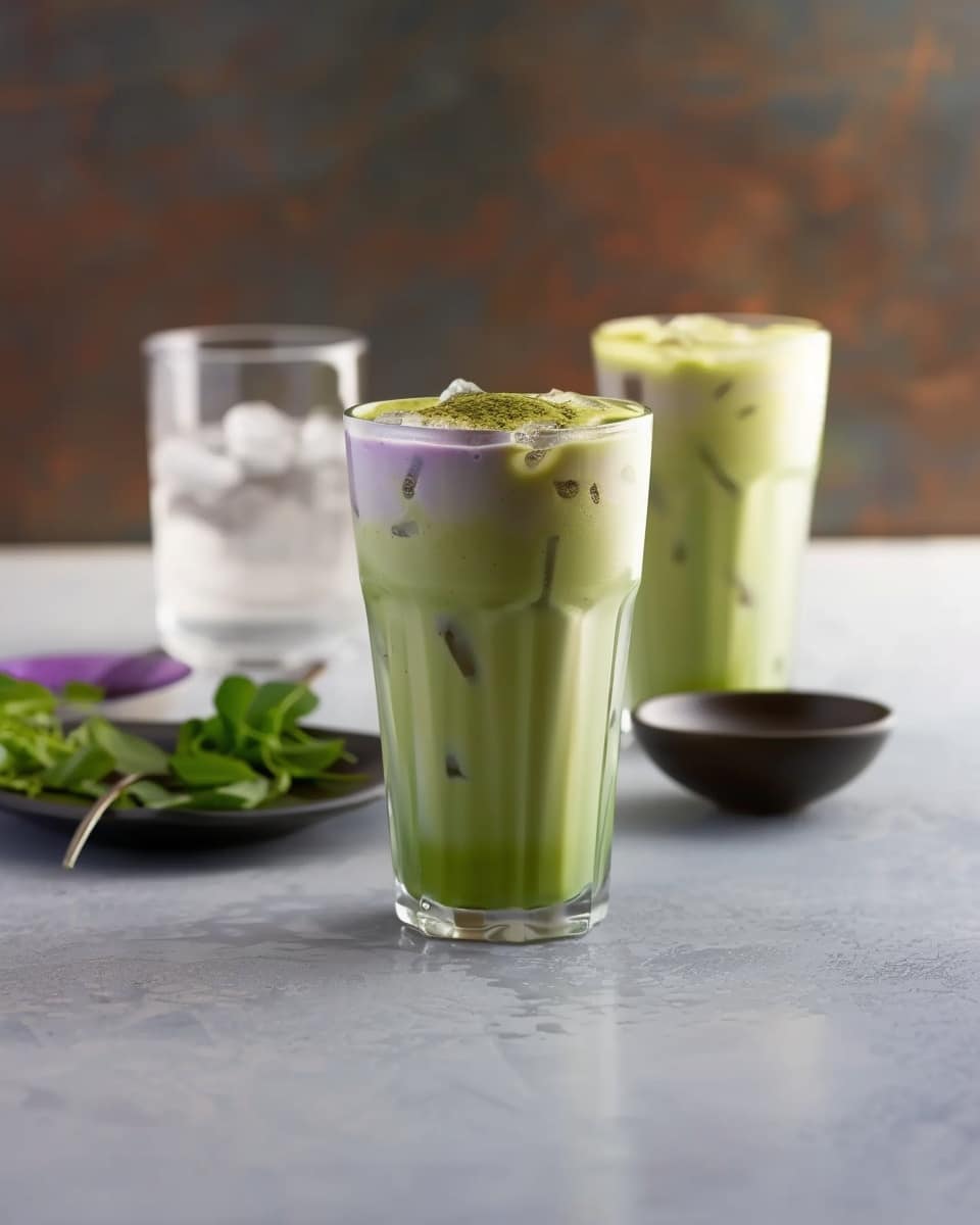 Iced Ube Matcha Coconut Latte
