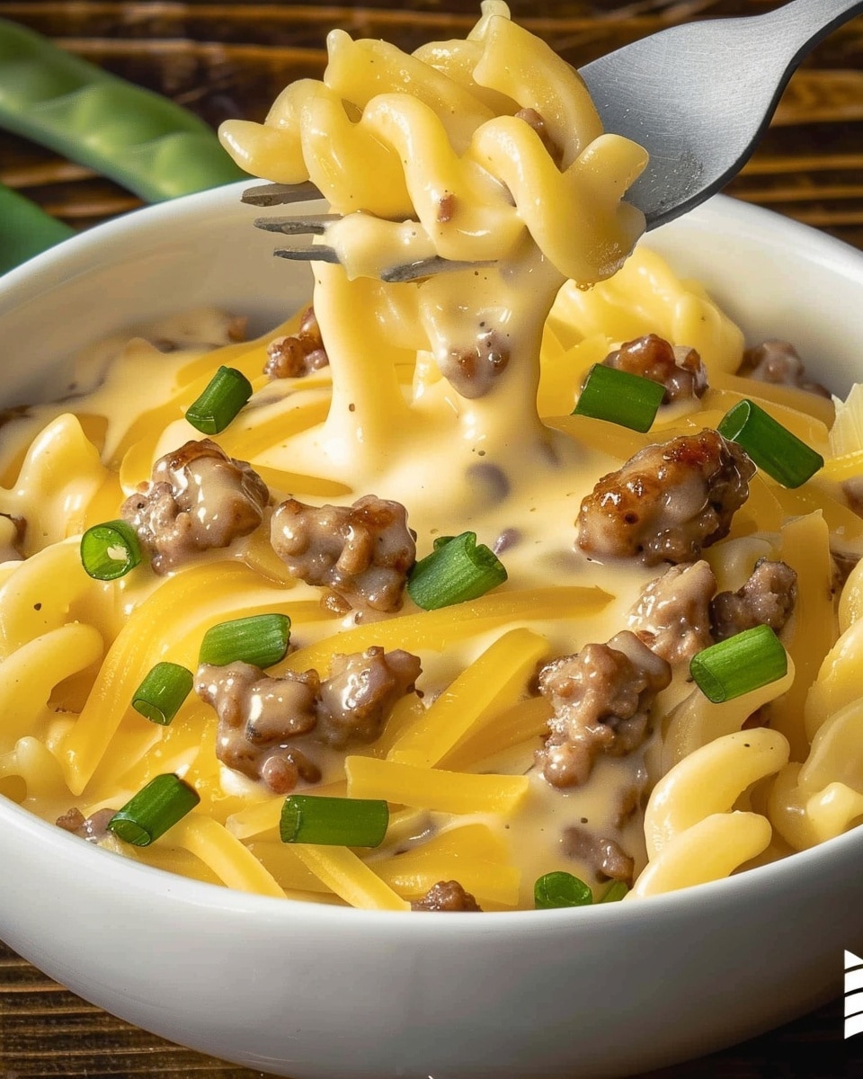 Loaded Cheeseburger Alfredo Pasta