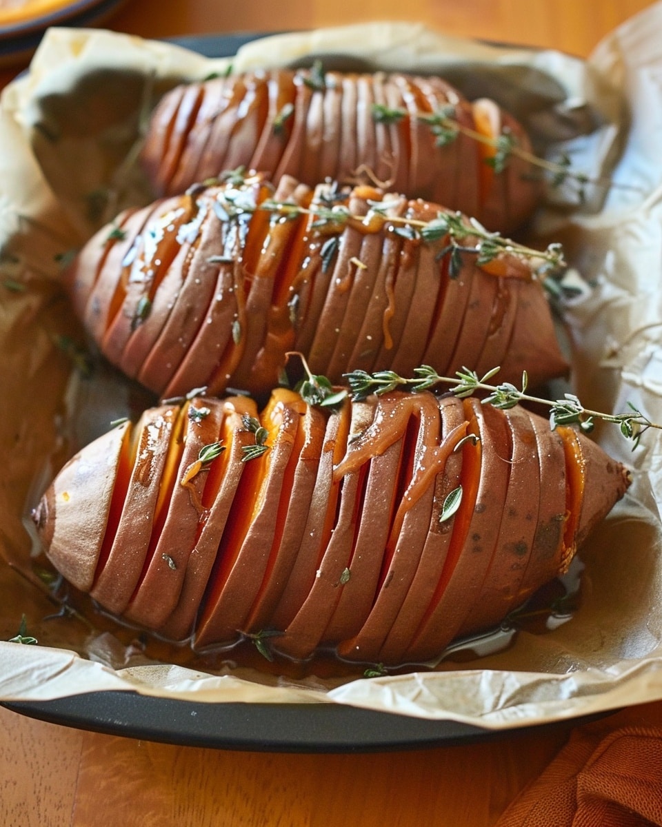 Maple Thyme Hasselback Yams