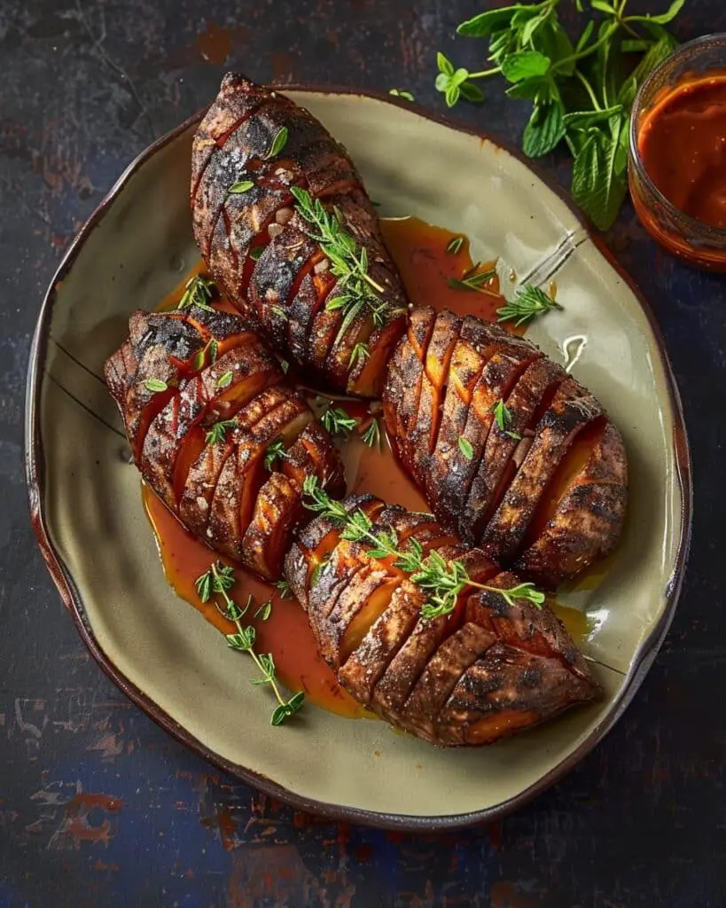 Maple Thyme Hasselback Yams