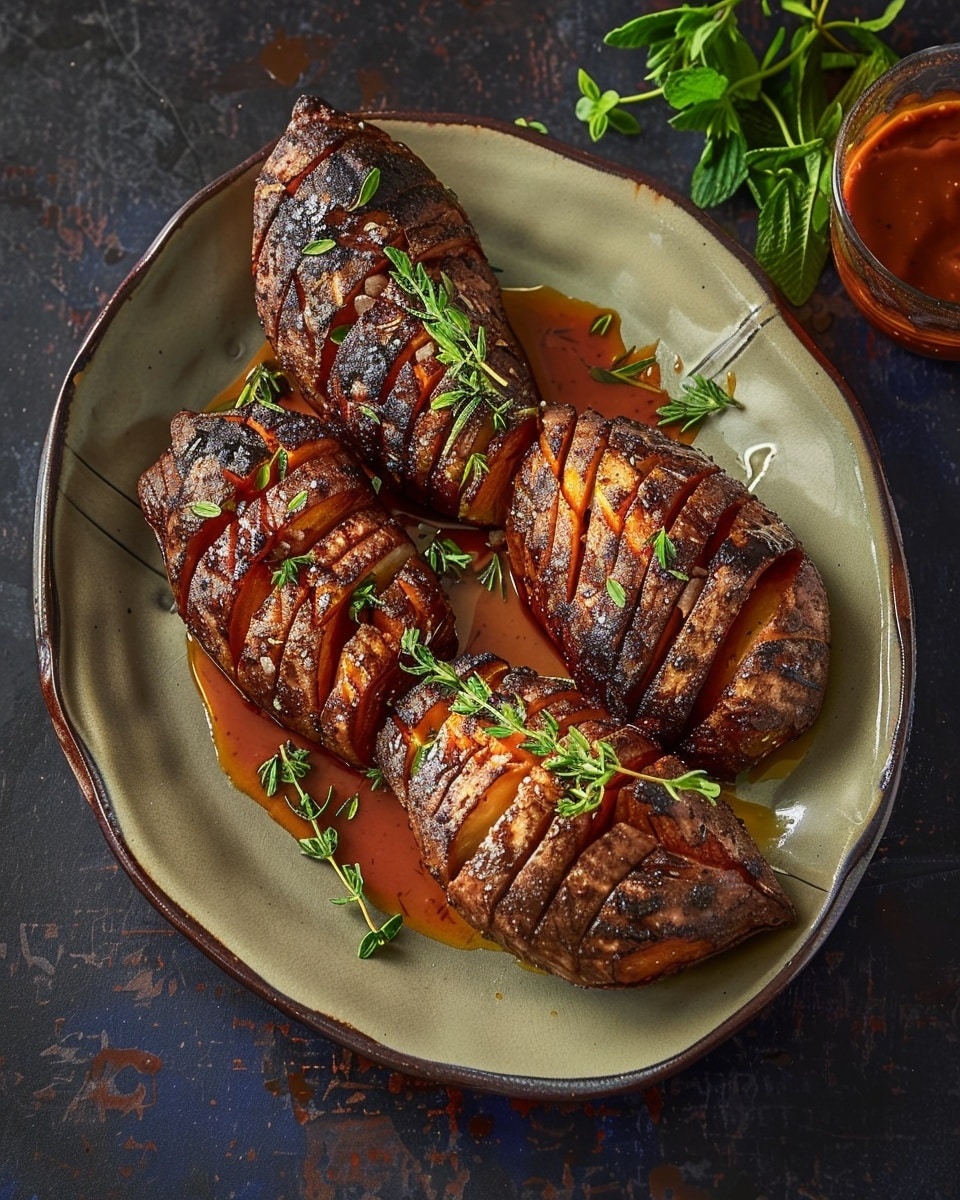Maple Thyme Hasselback Yams