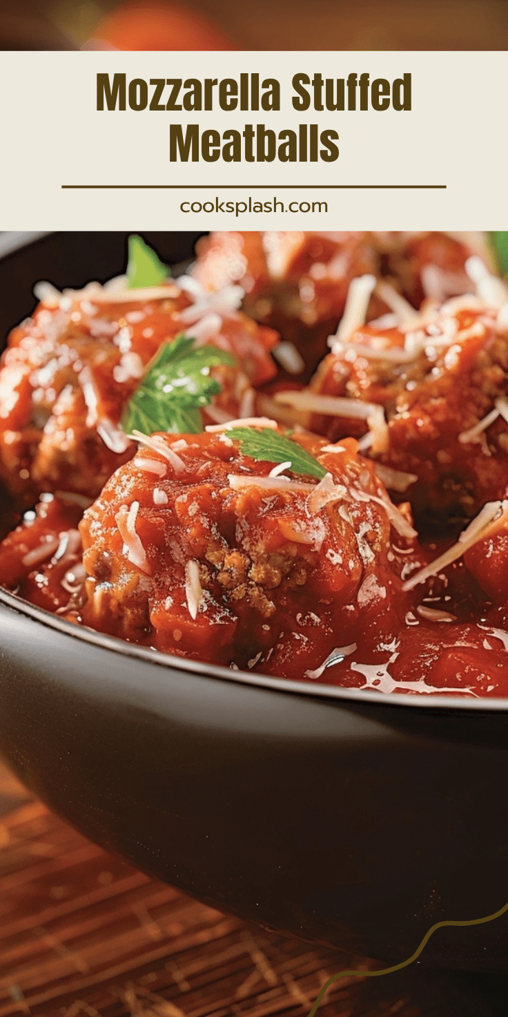Meatball Splash Mozzarella Stuffed Meatballs in Homemade Tomato Sauce | Cook Splash