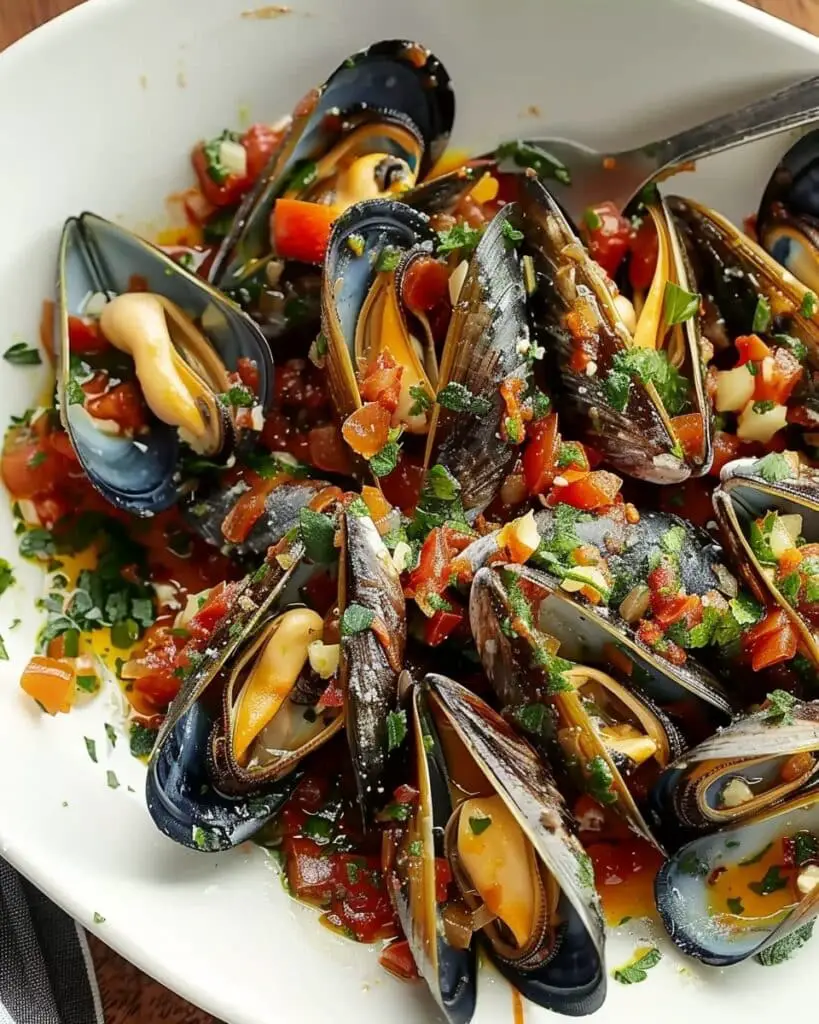 Mussels in White Wine Garlic Sauce