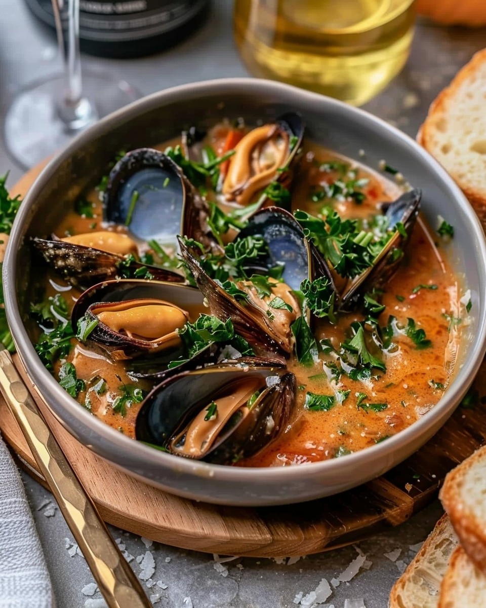 Mussels in White Wine Garlic Sauce