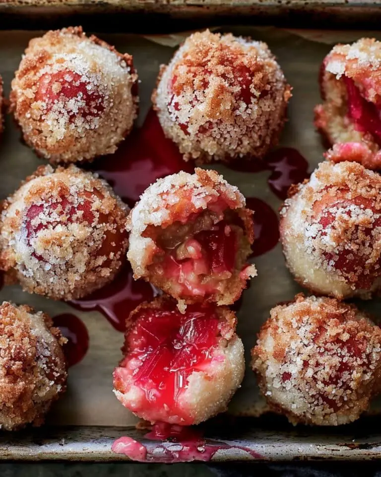 Ooey-Gooey Rhubarb Donut Holes