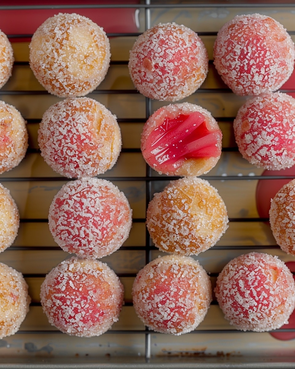 Ooey-Gooey Rhubarb Donut Holes