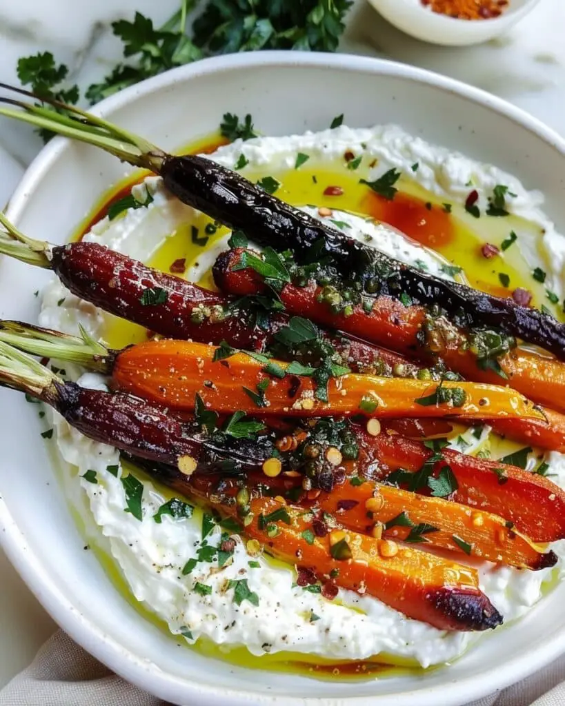 Roasted Carrots with Whipped Ricotta & Hot Honey