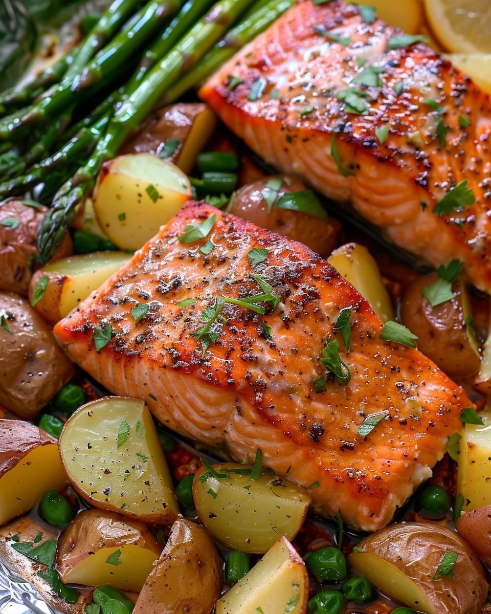 Salmon, Potato, and Asparagus Sheet Pan Dinner