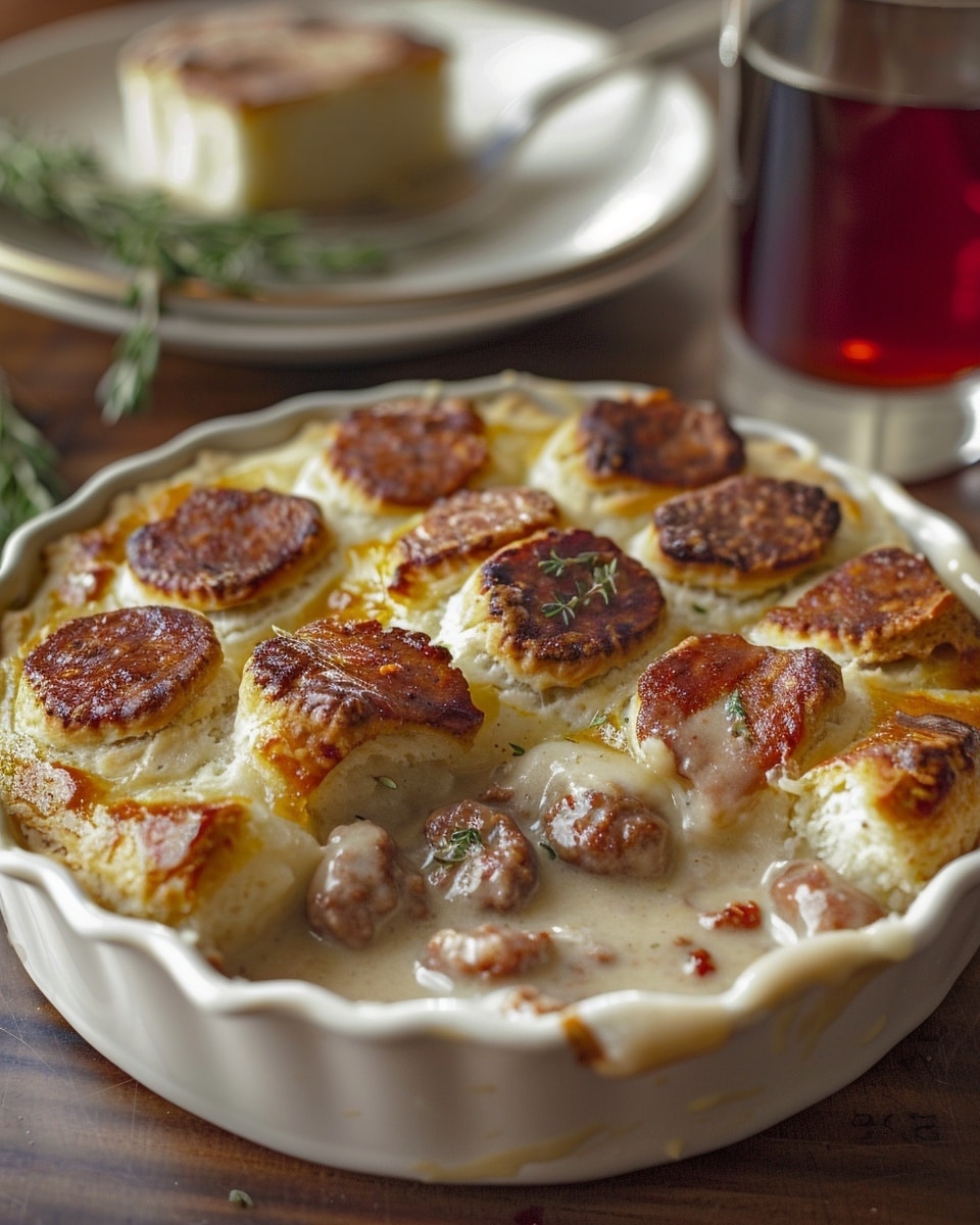 Sausage Gravy Biscuit Pie