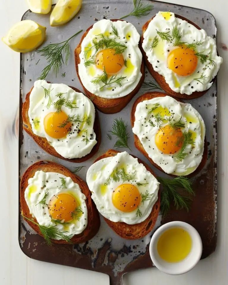 Smashed Egg Toasts with Herby Lemon Yogurt