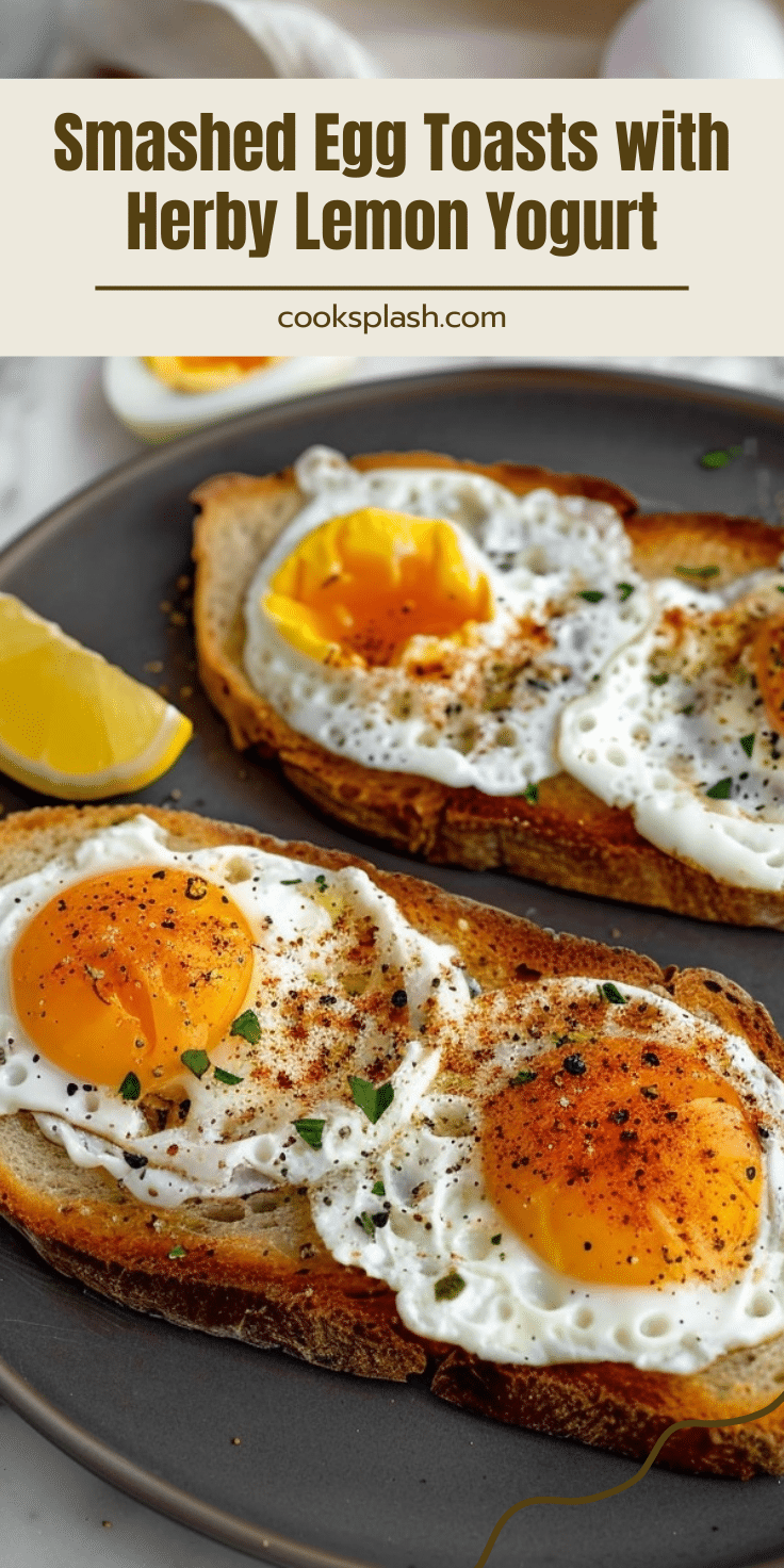 Smashed Egg Toasts with Herby Lemon Yogurt | Cook Splash