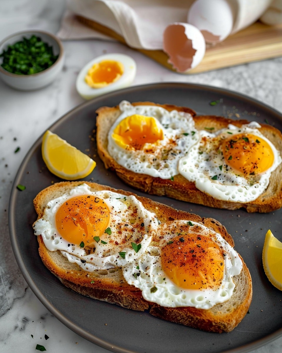 Smashed Egg Toasts with Herby Lemon Yogurt