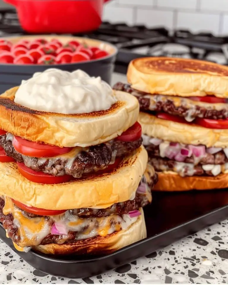 Spicy Patty Melts on Texas Toast