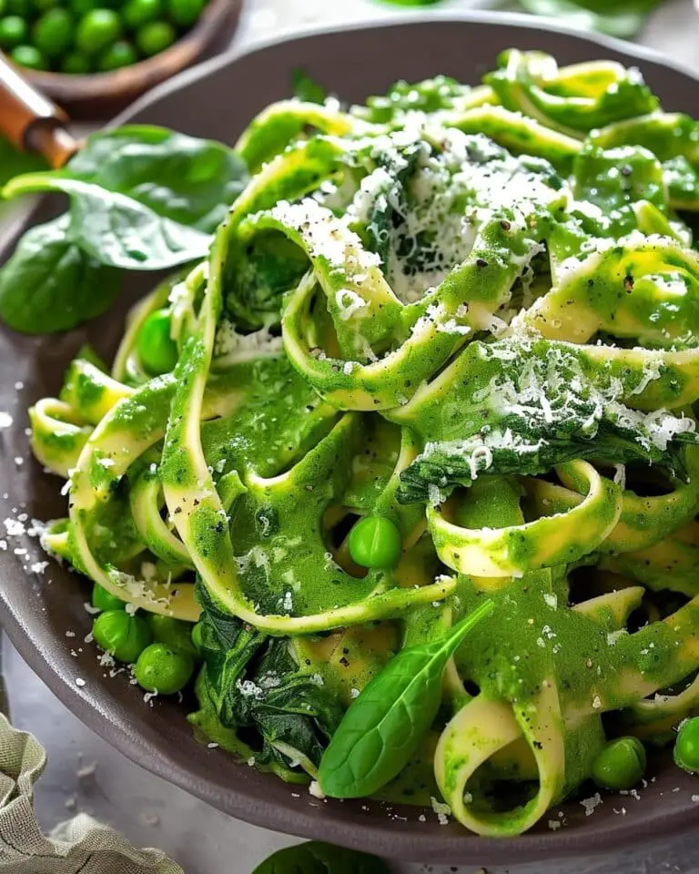 Spinach Fettuccine with Creamy Green Goddess Sauce