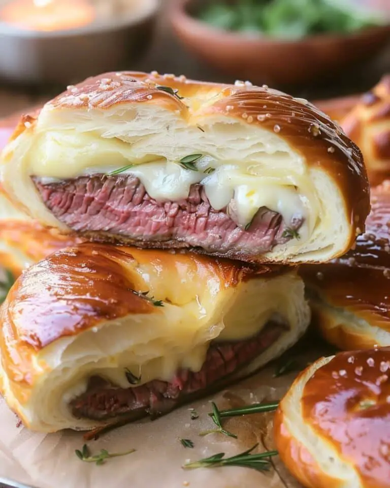 Steak and Cheese Stuffed Pretzels