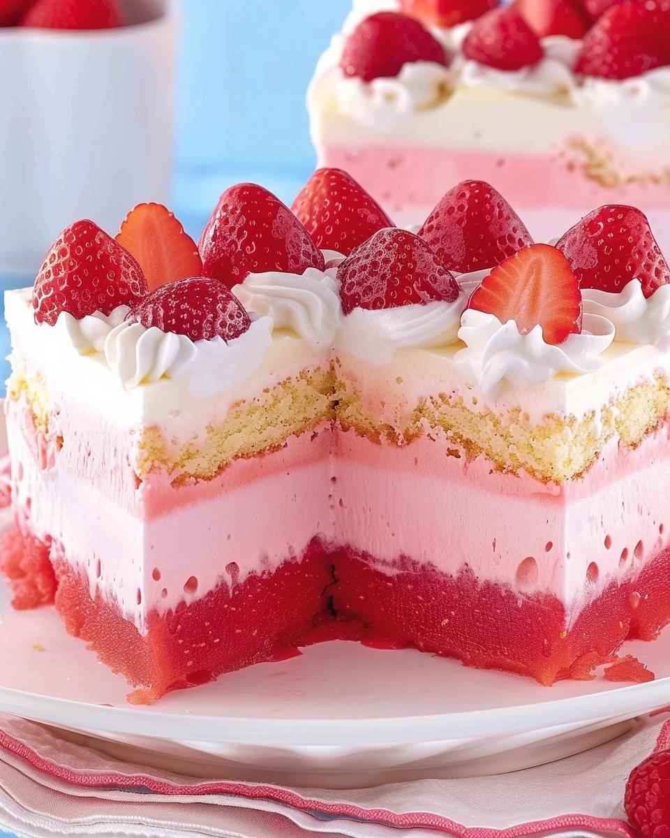 Strawberry Cheesecake Poke Cake