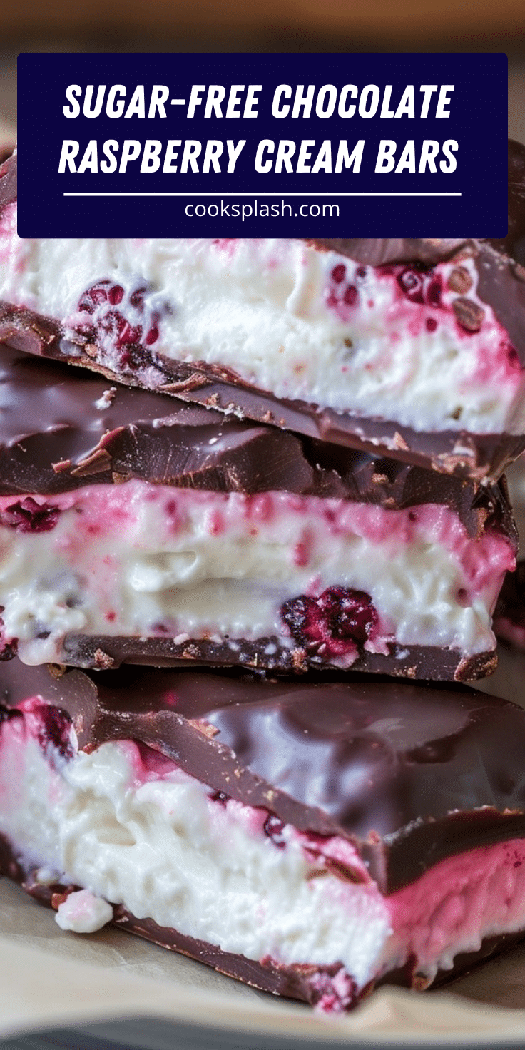 Chocolate Raspberry Cream Sugar-Free Chocolate Raspberry Cream Bars | Cook Splash