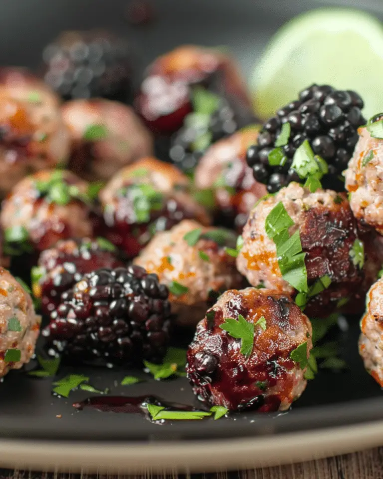 Sweet & Spicy Blackberry Chipotle Meatballs