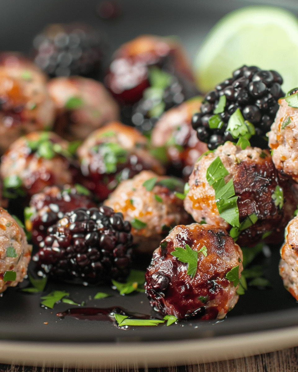 Sweet & Spicy Blackberry Chipotle Meatballs