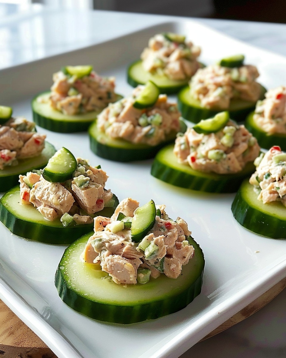 Tasty Tuna Salad on Cucumber Rounds in Just 10 Minutes