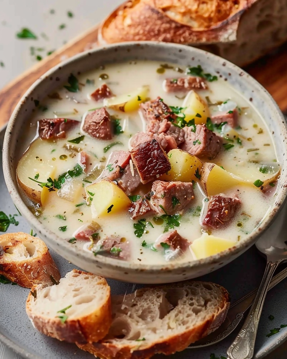 Traditional German Potato Soup Recipe (Kartoffelsuppe)