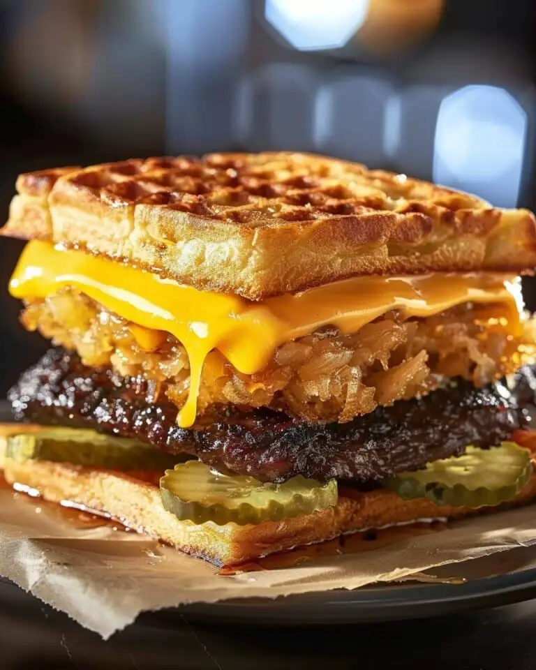 Bourbon-Maple Brisket Grilled Cheese Wafflewich