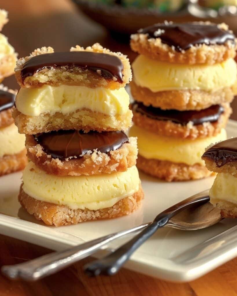 Boston Cream Pie Cookie Bites