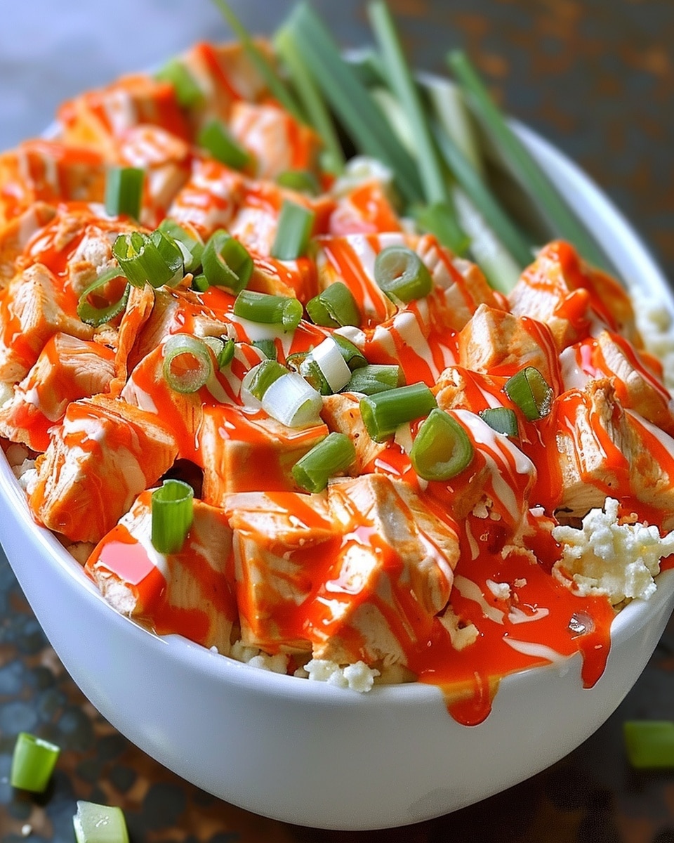 Buffalo Chicken Cottage Cheese Bowl – Healthy & Easy
