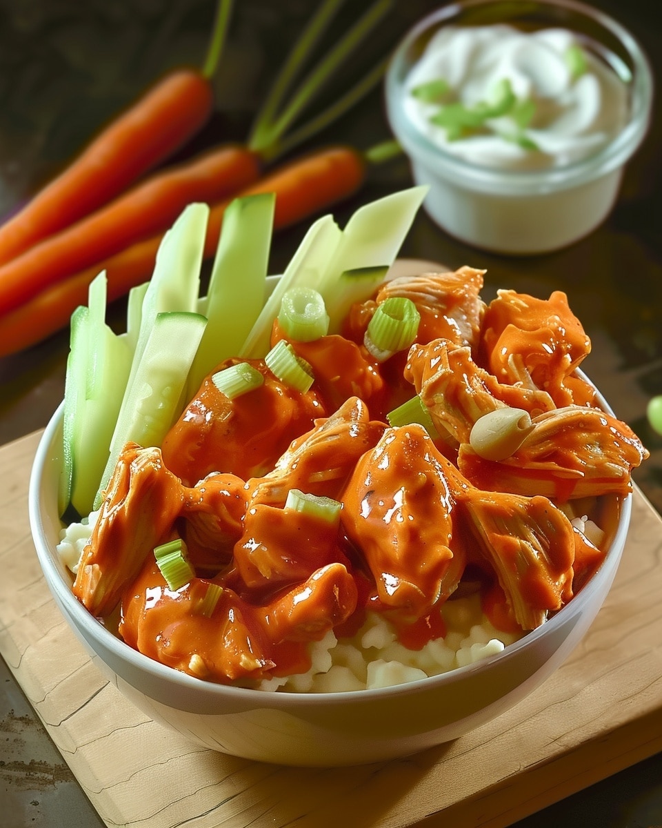 Buffalo Chicken Cottage Cheese Bowl – Healthy & Easy