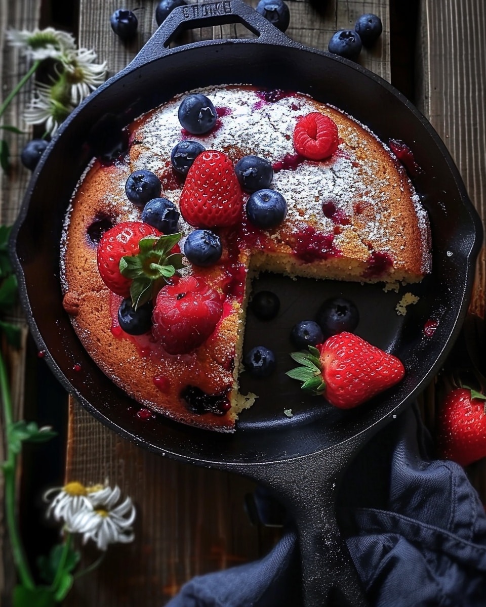 Cornmeal Berry Skillet Cake