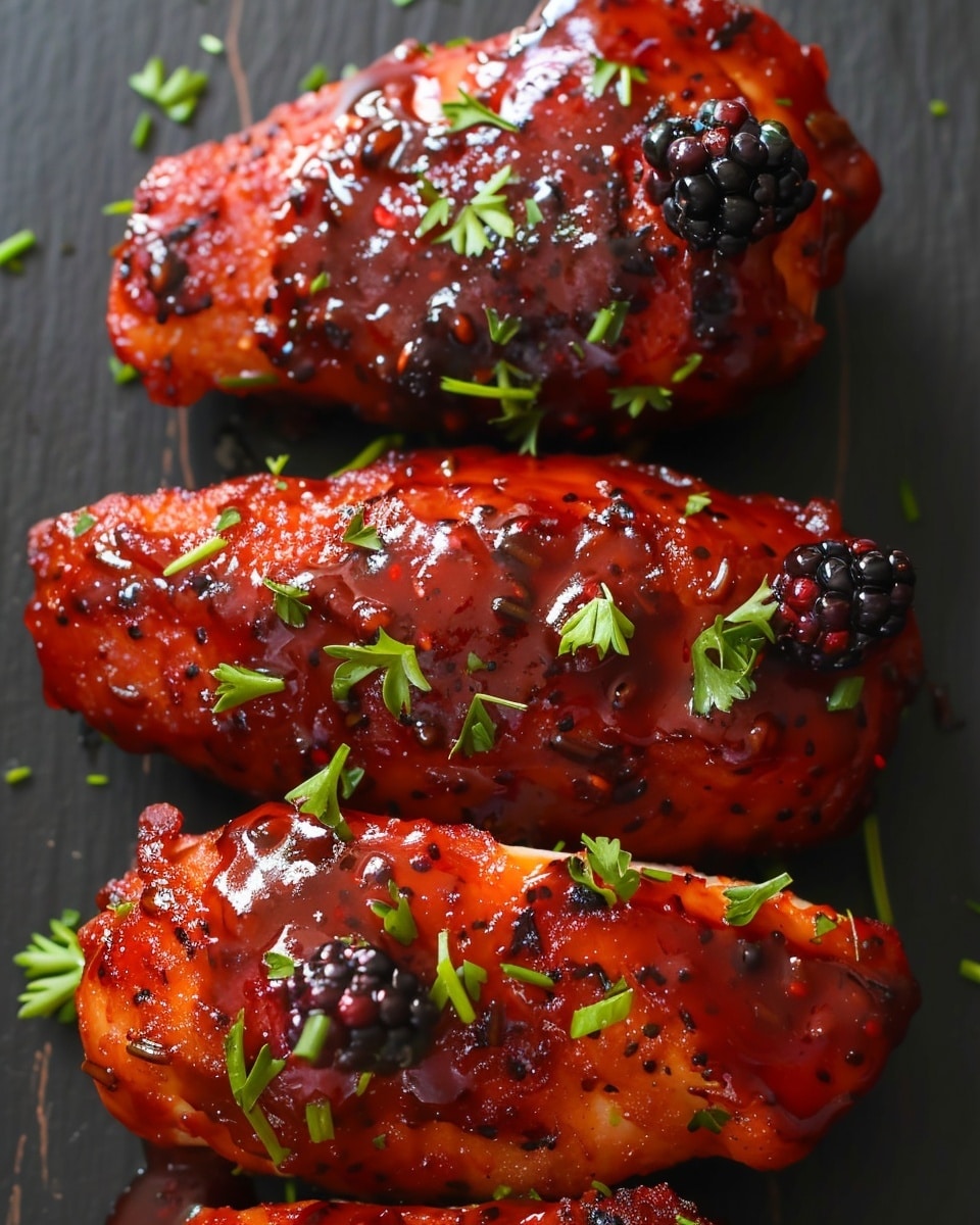 Crispy Blackberry Chicken with Sticky Sauce