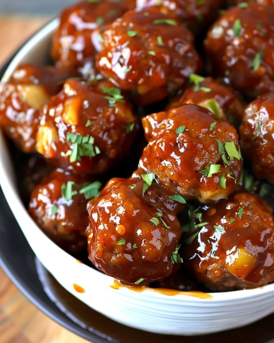 Crockpot Pineapple Barbecue Meatballs