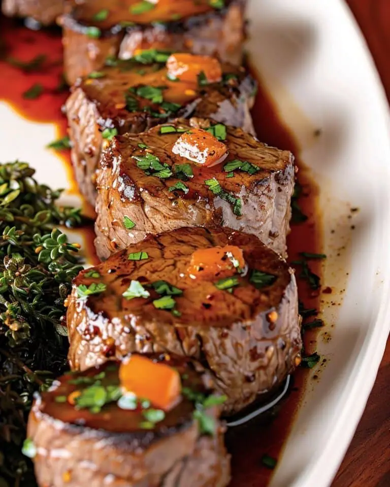 Glazed Beef Loin in Orange Sauce