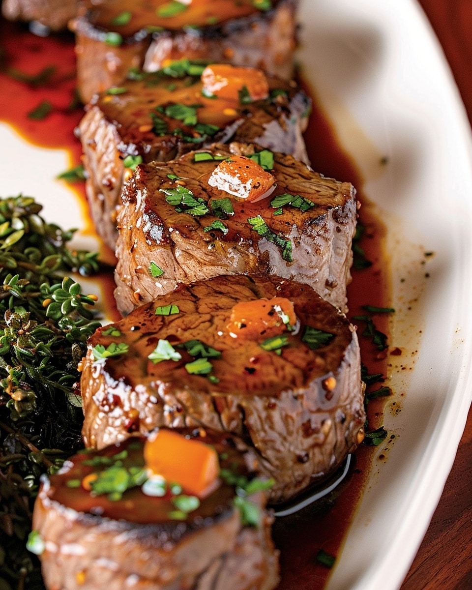 Glazed Beef Loin in Orange Sauce
