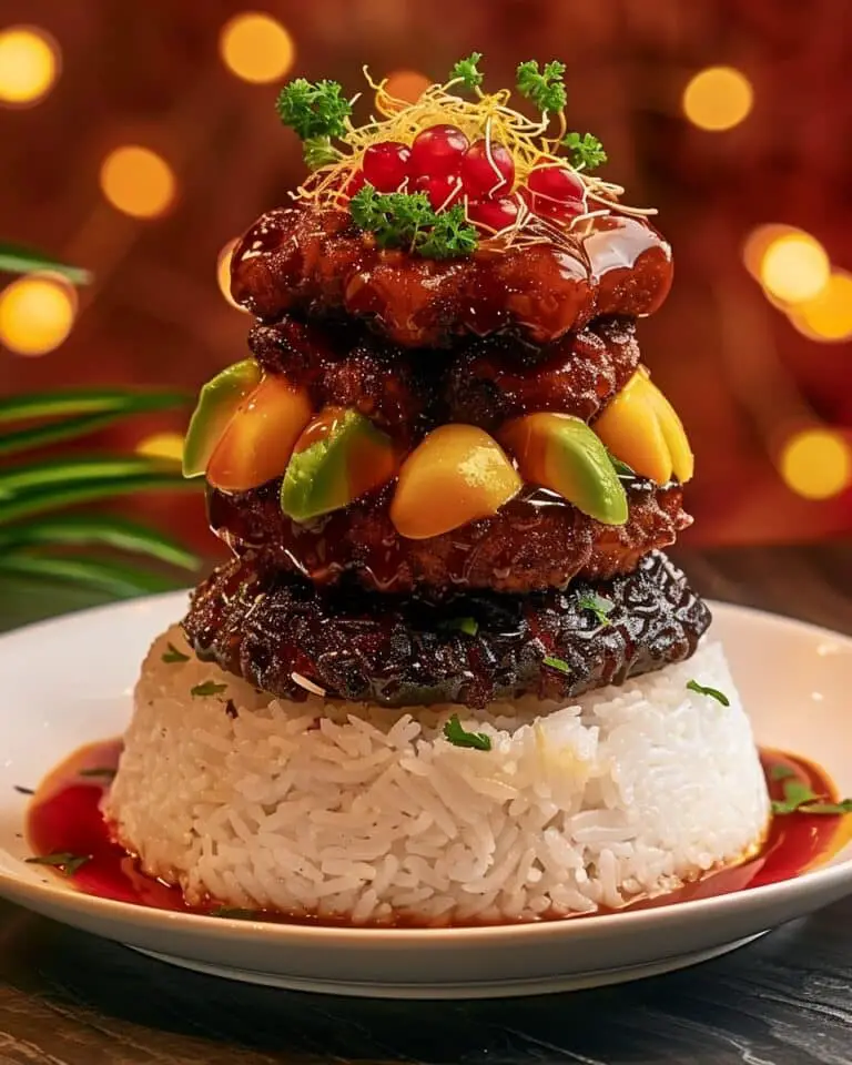 Ho to make Hawaiian Huli Huli Chicken Stack