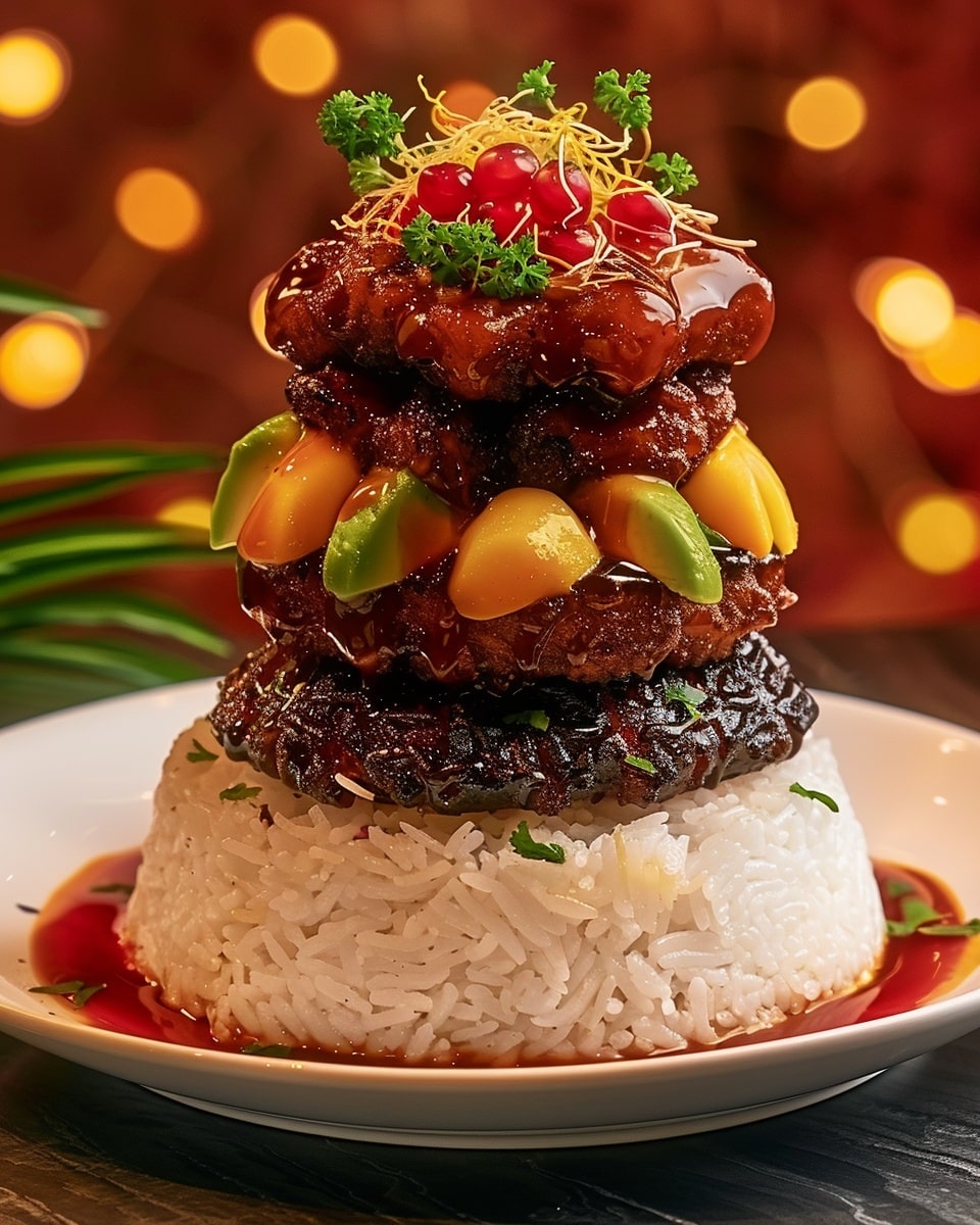 Ho to make Hawaiian Huli Huli Chicken Stack