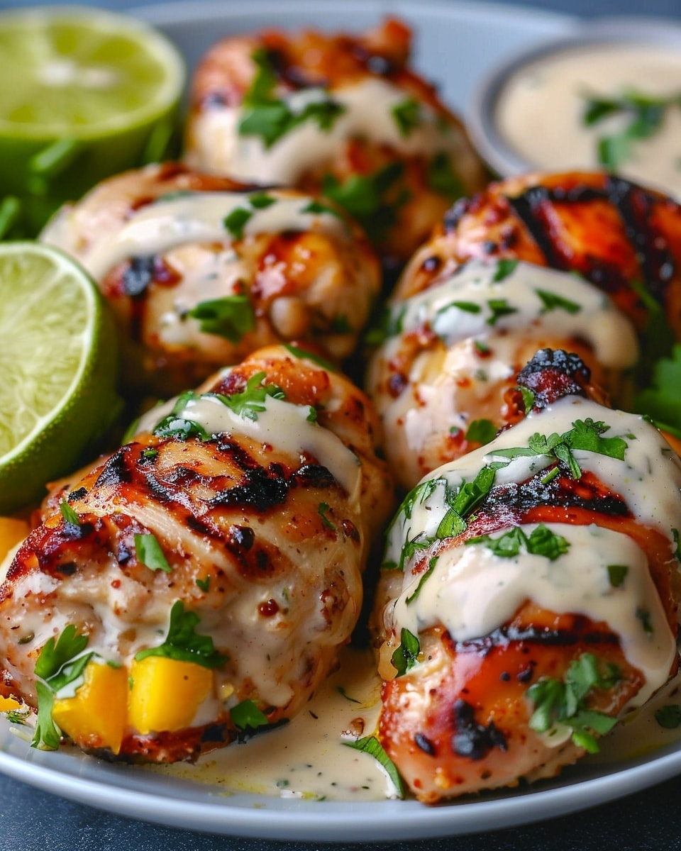 Mango Habanero Stuffed Chicken with Lime Cream Sauce