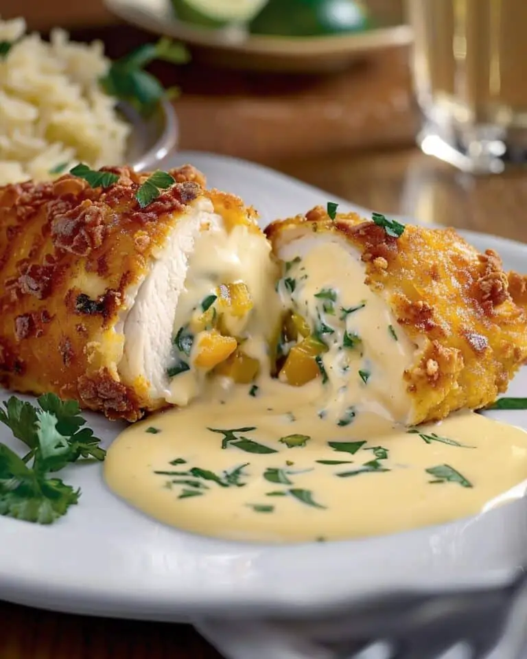 Mango Habanero Stuffed Chicken with Lime Cream Sauce