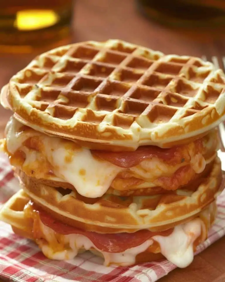 Pizza Stuffed Waffle Snacks