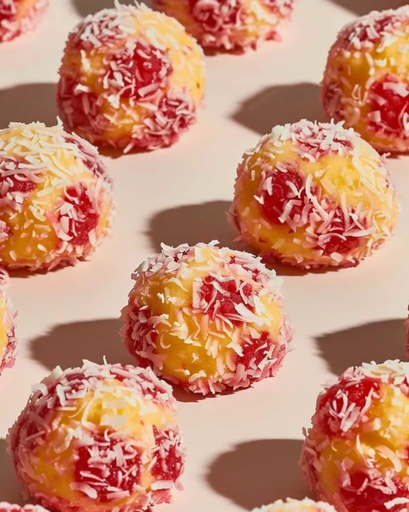 Raspberry Coconut Cake Bites
