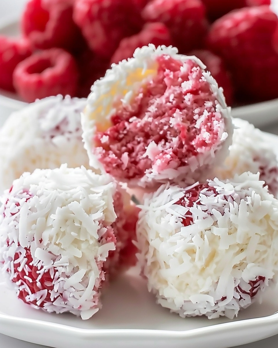 Raspberry Coconut Cake Bites