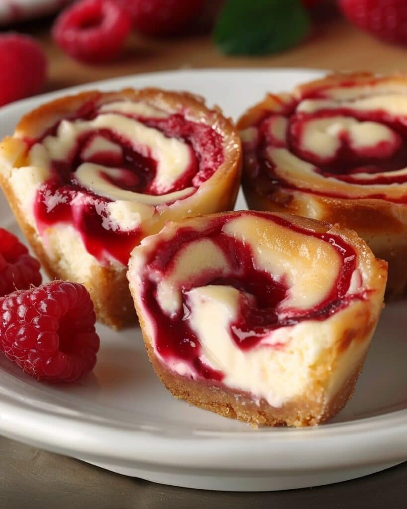 Raspberry Swirl Cheesecake Bites