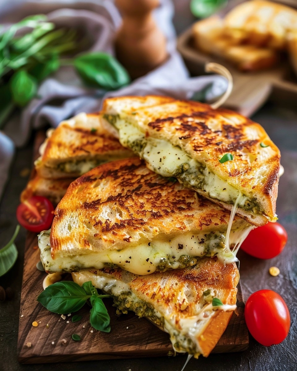 Sourdough Pesto Grilled Cheese